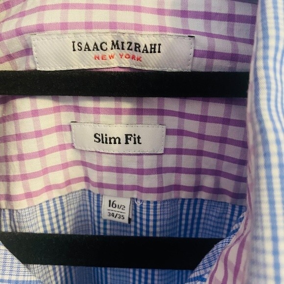 Isacc Mizrahi Mens M Blue Stripe Long Sleeve Button Down - Picture 2 of 6